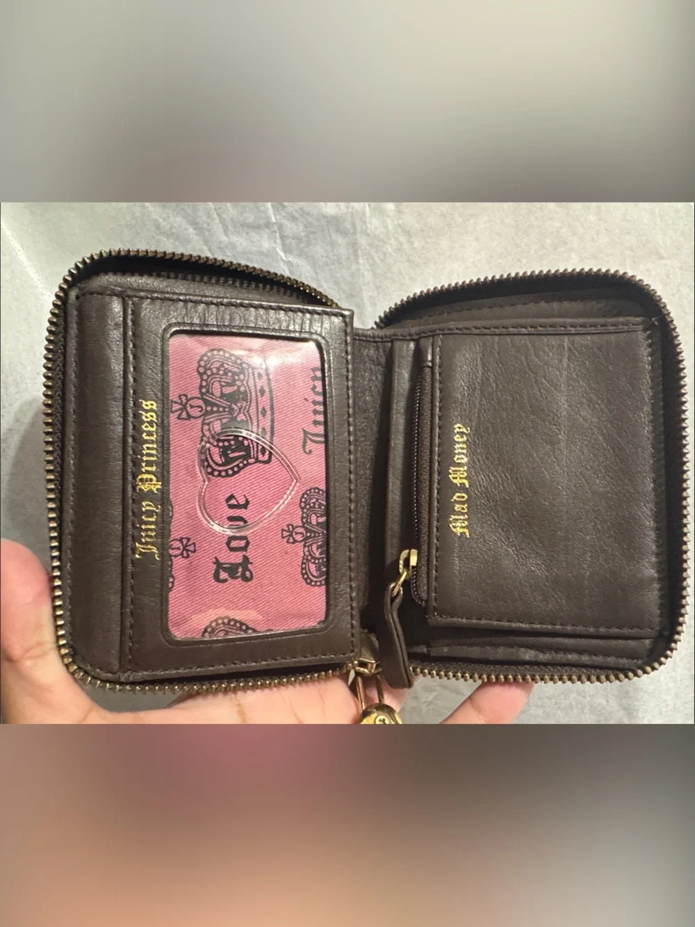 Juicy Couture Y2K Velour Zip Around Wallet